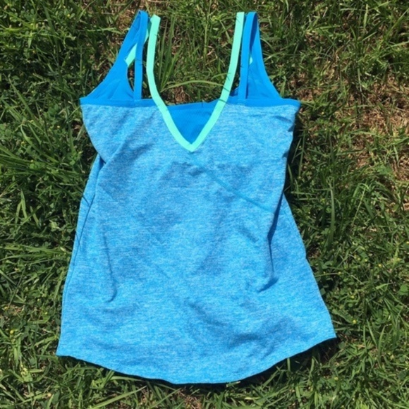 Adidas Heathered Blue Tank with Blue & Green Strap - Picture 2 of 4